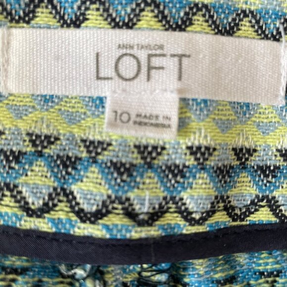 Ann Taylor Loft Woven Patterned Shorts 10 Cotton Blend, Summer Casual Boho Chic - Picture 2 of 11